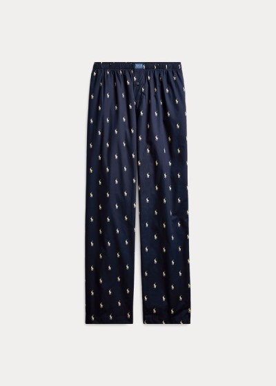 Pantalones De Pijama Polo Ralph Lauren Hombre Azul Marino / Blancos - Allover Pony - ZDYTB7056